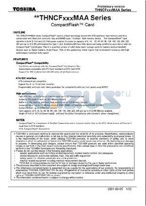 THNCF128MAA datasheet - CompactFlash Card