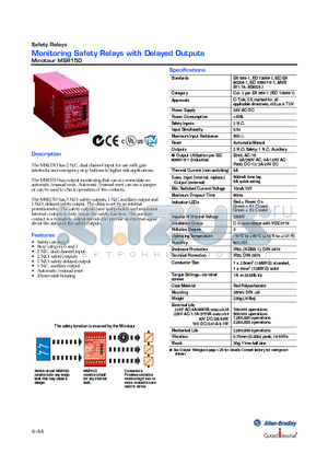 MSR15D datasheet - Monitoring Safety Relays with Delayed Outputs