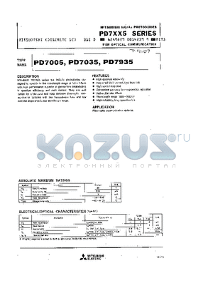 PD7035 datasheet - FOR OPTICAL COMMUNICATION