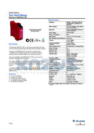 MSR35H datasheet - Two Hand Relays