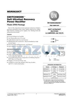 MSRD620CTG datasheet - SWITCHMODE Soft Ultrafast Recovery Power Rectifier