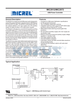 MIC2012CM datasheet - USB Power Controller