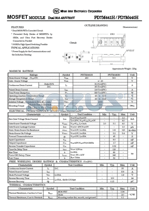 PD7M441H datasheet - MOSFET MODULE Dual 50A 450V/500V