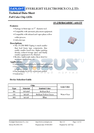 R6G6BHC-A01 datasheet - Full Color Chip LEDs