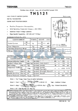 THS121 datasheet - HIGH STABILITY MOTOR CONTROL. DIGITAL TACHOMETER. CRANK SHAFT POSITION SENSOR.
