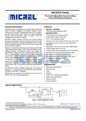 MIC2014-0.5YML datasheet - Fixed and Adjustable Current Limiting Power Distribution Switches