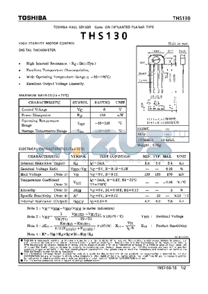 THS130 datasheet - HIGH STABILITY MOTOR CONTROL. DIGITAL TACHOMETER.