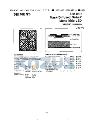 RM-85D datasheet - mask-diffused gaasp monolithic led