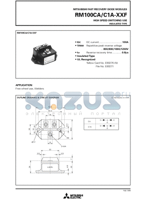 RM100 datasheet - HIGH SPEED SWITCHING USE INSULATED TYPE
