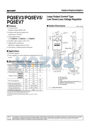 PQ5EV3 datasheet - Large Output Current Type Low Power-Loss Voltage Regulator