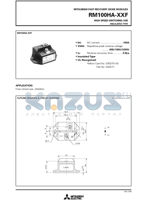 RM100HA-XXF datasheet - HIGH SPEED SWITCHING USE INSULATED TYPE