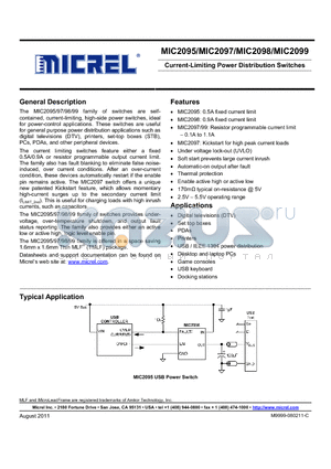 MIC2095_11 datasheet - Current-Limiting Power Distribution Switches