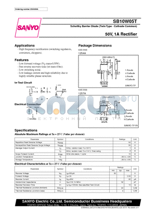 SB10W05T datasheet - 50V, 1A Rectifier