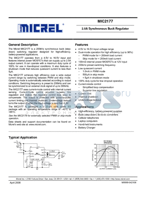 MIC2177-3.3YWM datasheet - 2.5A Synchronous Buck Regulator