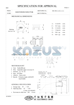 SB1108151ML datasheet - SMD POWER INDUCTOR