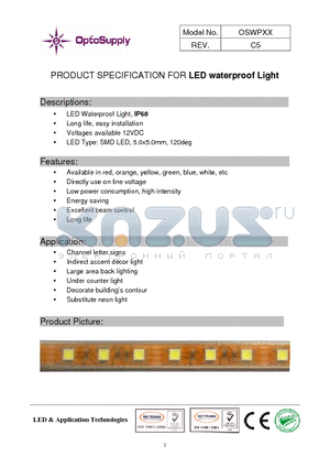 OSWPB5 datasheet - LED waterproof Light