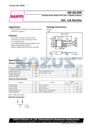 SB120-05R datasheet - 50V, 12A Rectifier