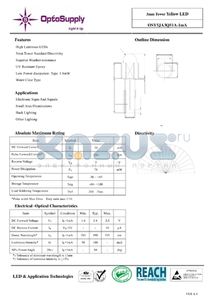 OSY5JA3Q51A-1MA datasheet - OSY5JA3Q51A-1mA