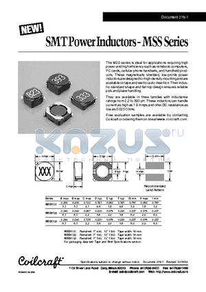 MSS5131-183MX datasheet - SMT Power Inductors