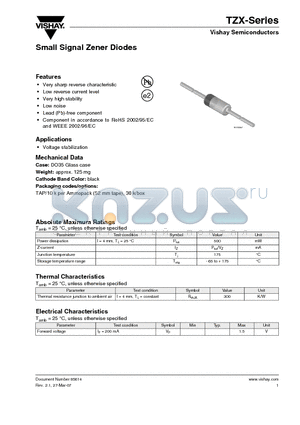 TZX6V8C datasheet - Small Signal Zener Diodes