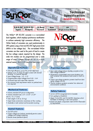 NQ04T33VKA10OVN datasheet - SIP Single In-Line Package