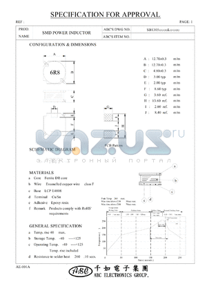 SB1305680ML datasheet - SMD POWER INDUCTOR