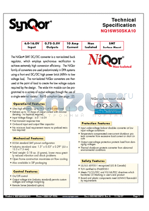 NQ16W50SKA10OSS-G datasheet - SMT Surface Mount