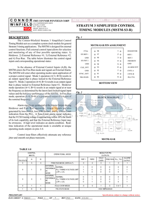 MSTM-S3-R datasheet - STRATUM 3 SIMPLIFIED CONTROL TIMING MODULES