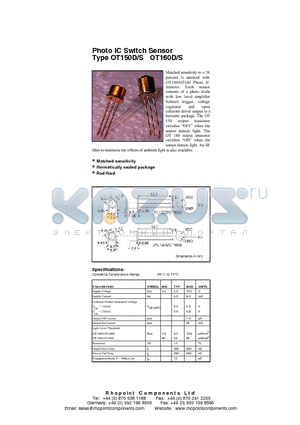 OT150S datasheet - Photo IC Switch Sensor