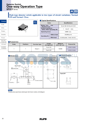 SPVC110300 datasheet - One-way Operation Type