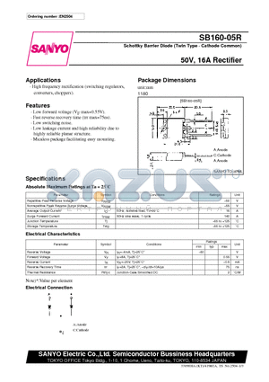 SB160-05R datasheet - 50V, 16A Rectifier