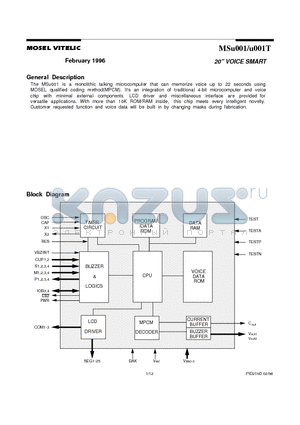 MSU001 datasheet - 20 VOICE SMART