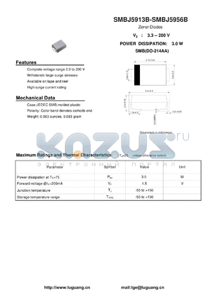 SMBJ5914B datasheet - Zener Diodes