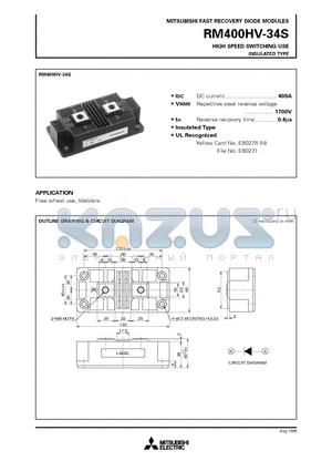 RM400HV-34S datasheet - HIGH SPEED SWITCHING USE INSULATED TYPE