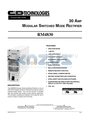 RM4830 datasheet - 30 AMP MODULAR SWITCHED MODE RECTIFIER