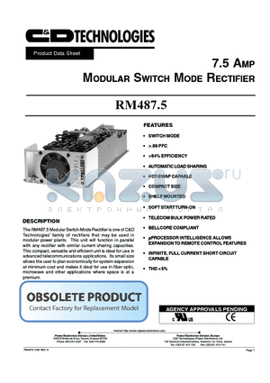 RM4875 datasheet - MODULAR SWITCH MODE RECTIFIER