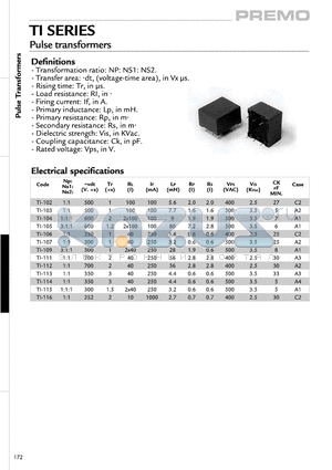 TI-111 datasheet - Pulse transformars