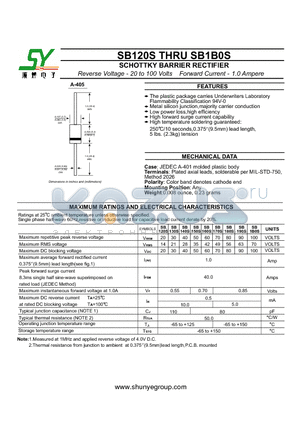 SB180S datasheet - SCHOTTKY BARRIER RECTIFIER