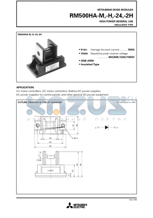 RM500HA-M datasheet - HIGH POWER GENERAL USE INSULATED TYPE