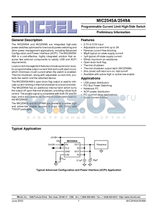 MIC2545A-2BN datasheet - Programmable Current Limit High-Side Switch