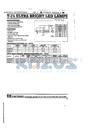 MT1000A-UR datasheet - T-1 3/4 ULTRA BRIGHT LED LAMPS