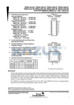 TIBPAL16L8-5CN datasheet - HIGH-PERFORMANCE IMPACT-X E PAL CIRCUITS