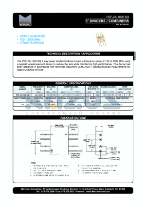 PDF-2A-1000SQ datasheet - 0` DIVIDERS / COMBINERS