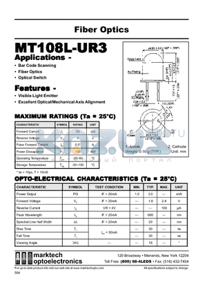 MT108L-UR3 datasheet - Fiber Optics