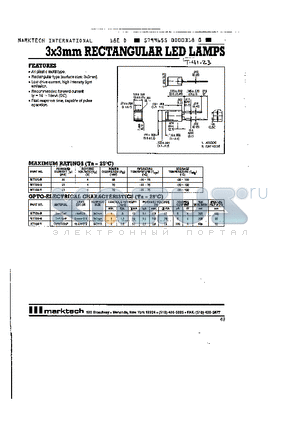 MT109-G datasheet - 3 x 3mm RECTANGULAR LED LAMPS
