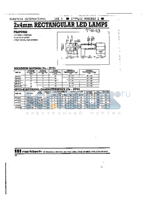 MT110 datasheet - 3 x 4mm RECTANGULAR LED LAMPS