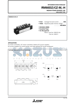 RM60CZ-M datasheet - MEDIUM POWER GENERAL USE INSULATED TYPE