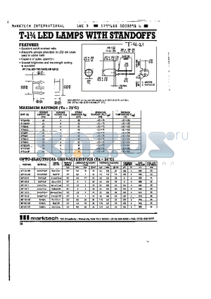 MT130-UR datasheet - T-1 3/4 LED LAMPS WITH STANDOFFS