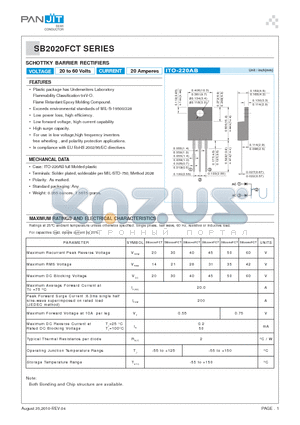 SB2020FCT datasheet - SCHOTTKY BARRIER RECTIFIERS