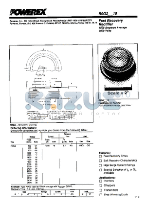 R9G20815 datasheet - Fast Recovery Rectifier (1500 Amperes Average 3600 Volts)